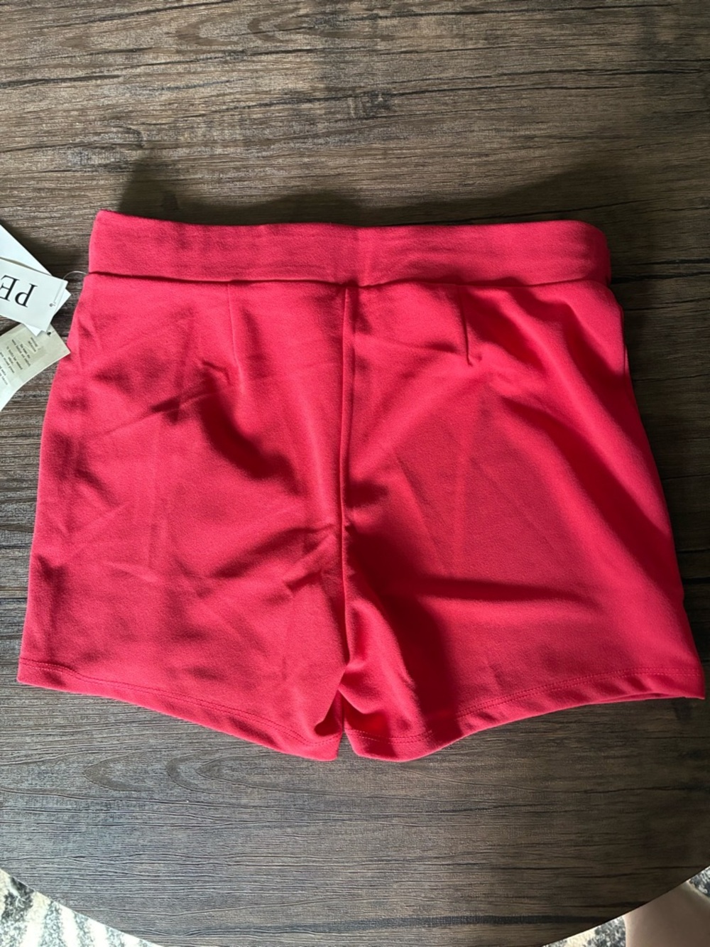 Women's Raspberry Red Stretch Shorts - Picture 7 of 7